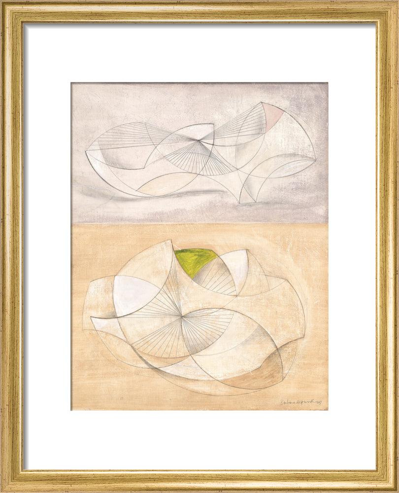 Curved forms (art print, small, gold)
