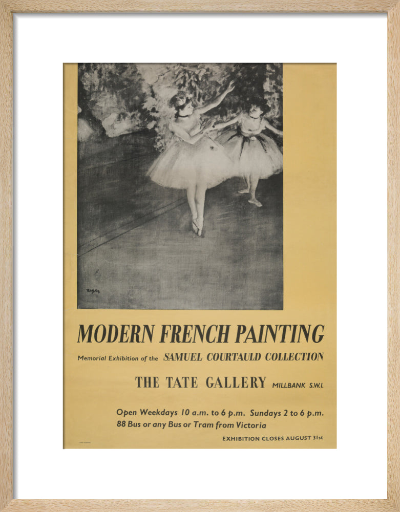 Poster for Modern French Painting: Samuel Courtauld Memorial Exhibition at the Tate Gallery, 1948 (art print, small, natural)