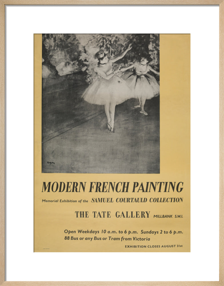 Poster for Modern French Painting: Samuel Courtauld Memorial Exhibition at the Tate Gallery, 1948 (art print, medium, natural)