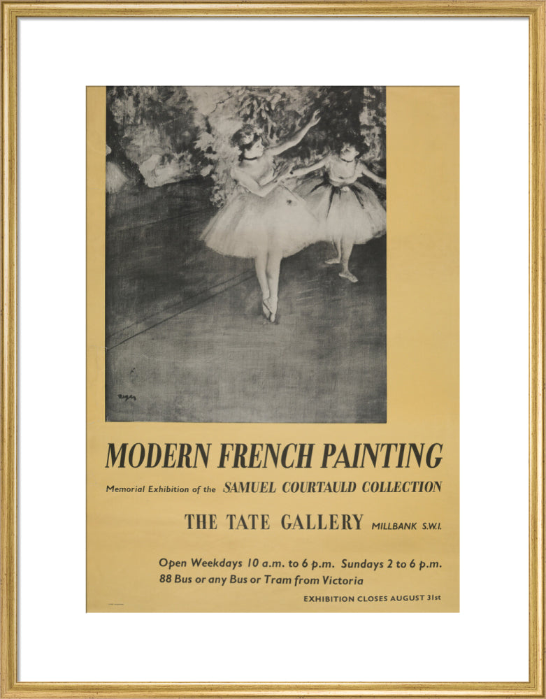 Poster for Modern French Painting: Samuel Courtauld Memorial Exhibition at the Tate Gallery, 1948 (art print, large, gold)
