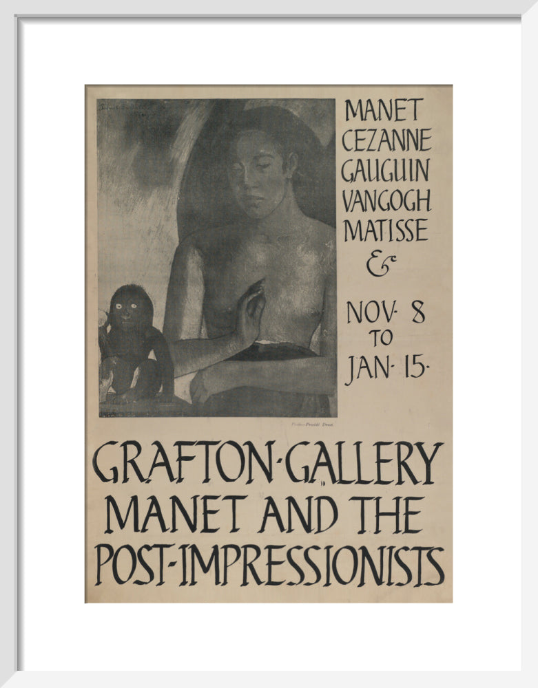 Poster for Manet and the Post-Impressionists Grafton Gallery, 1910 (art print, small, white)
