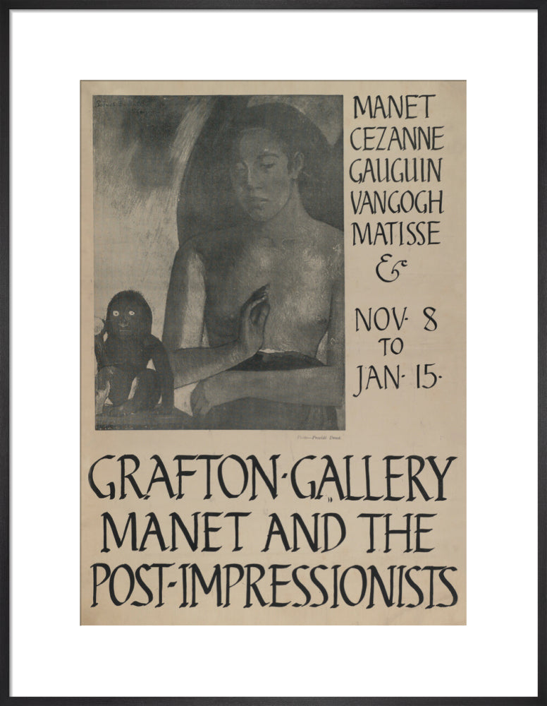 Poster for Manet and the Post-Impressionists Grafton Gallery, 1910 (art print, large, black)