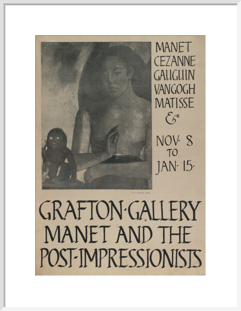 Poster for Manet and the Post-Impressionists Grafton Gallery, 1910 (art print, large, white)