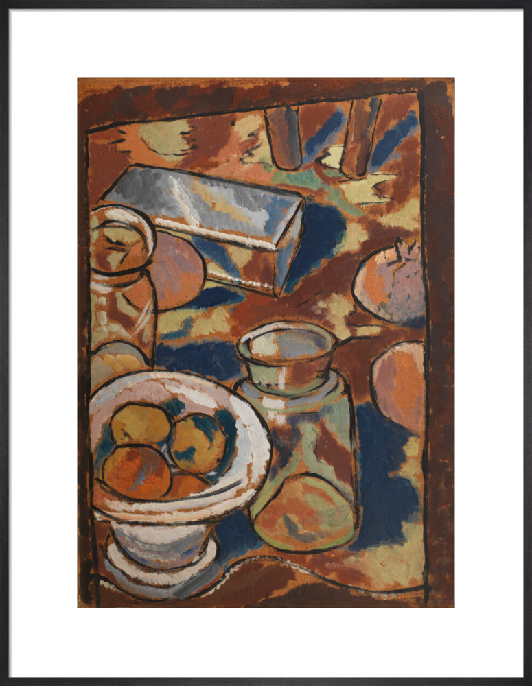 Still Life with Glass Jar and Silver Box (art print, large, black)