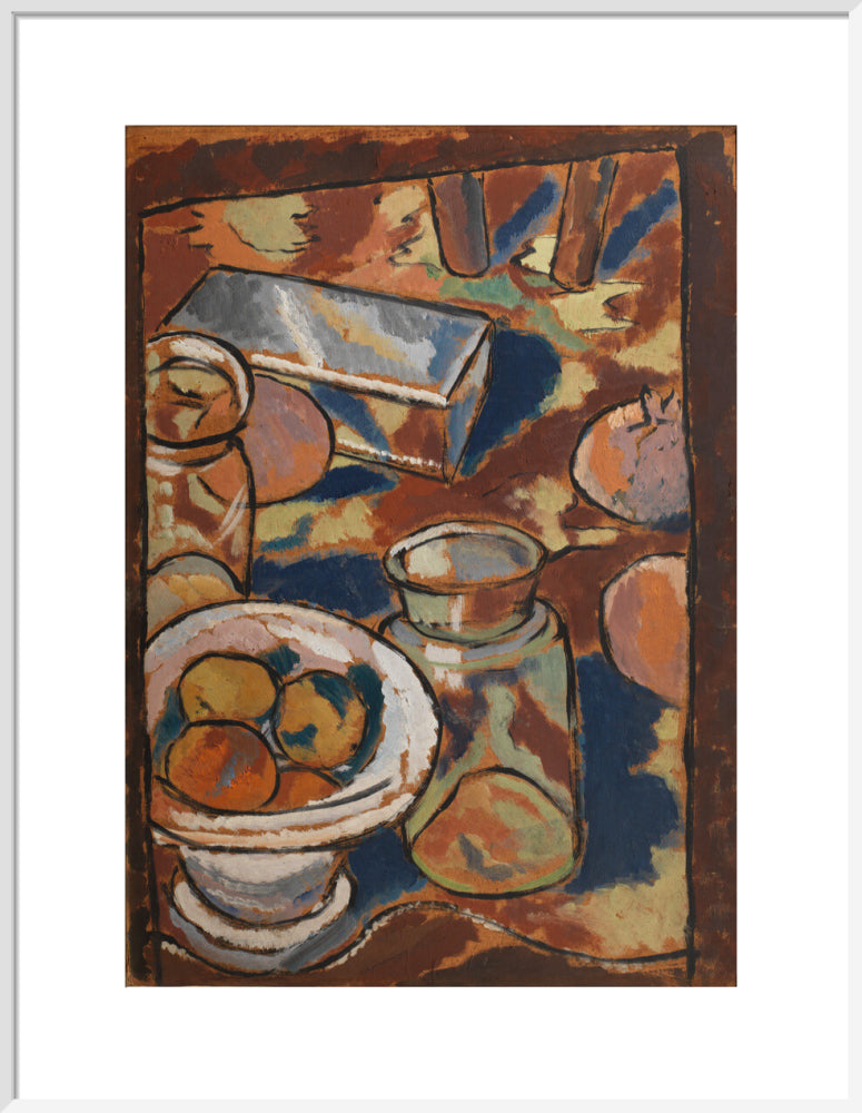 Still Life with Glass Jar and Silver Box (art print, large, white)