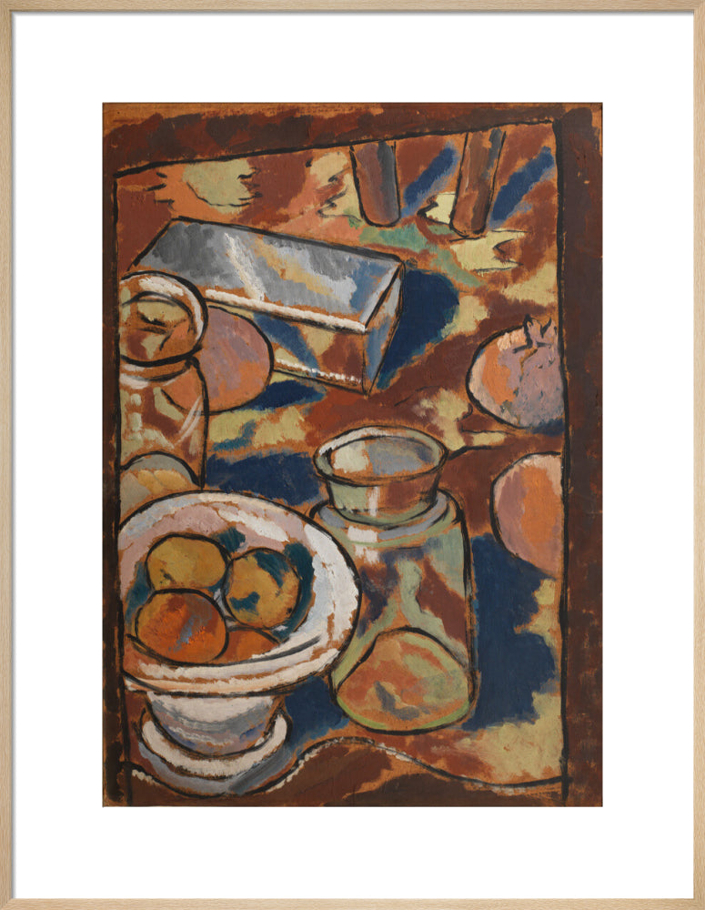 Still Life with Glass Jar and Silver Box (art print, large, natural)
