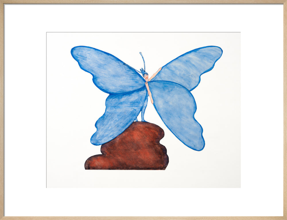 Toy design – Blue Butterfly Dance (art print, large, natural)