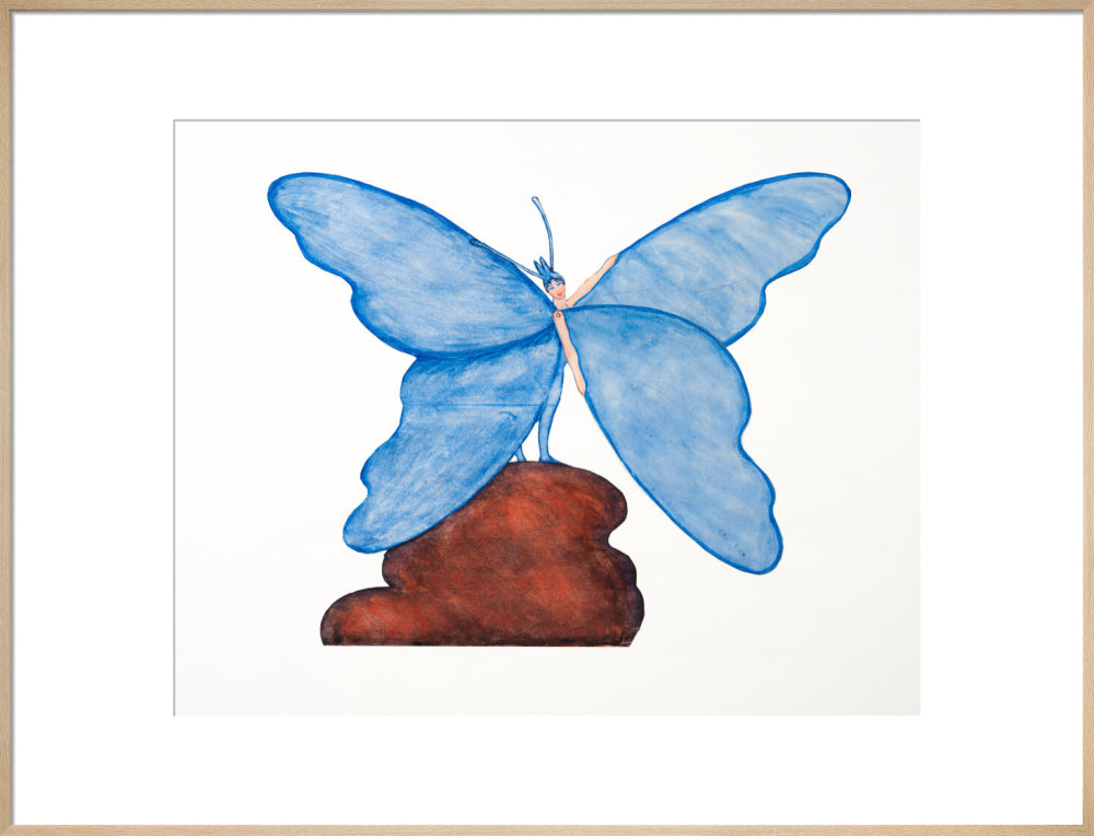 Toy design – Blue Butterfly Dance (art print, extra large, natural)