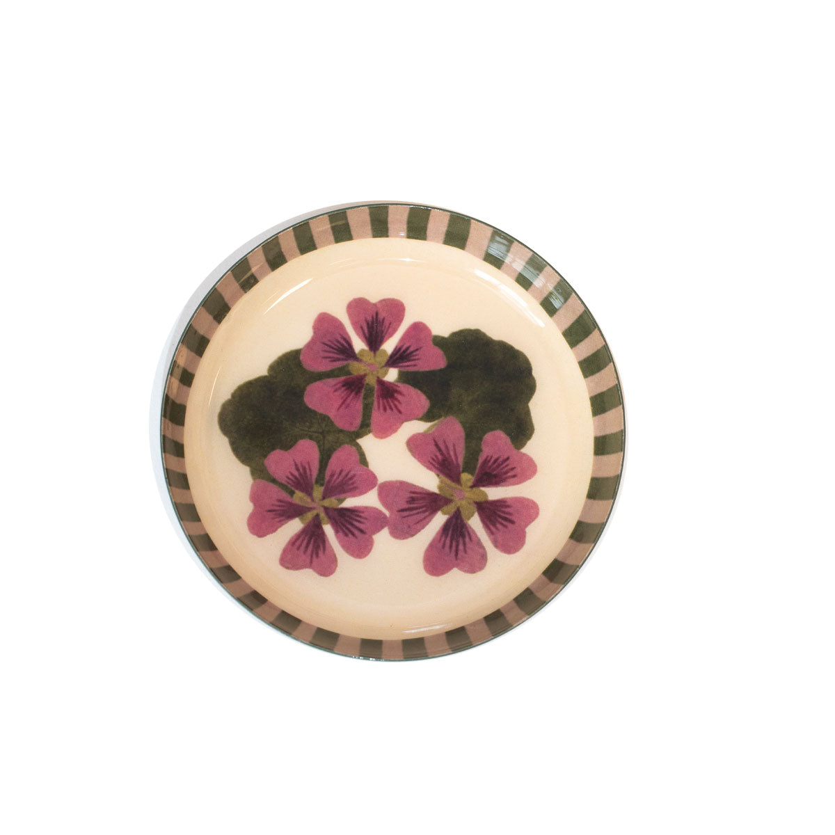 Enamel Tray Round Geranium