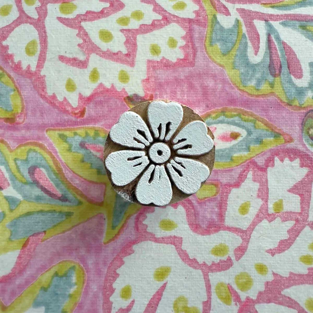Indian Wood Block Stamp Anemone