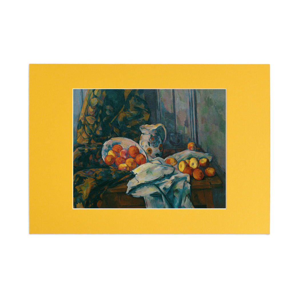 Mounted Print A4 Cézanne Still Life Jug Fruit