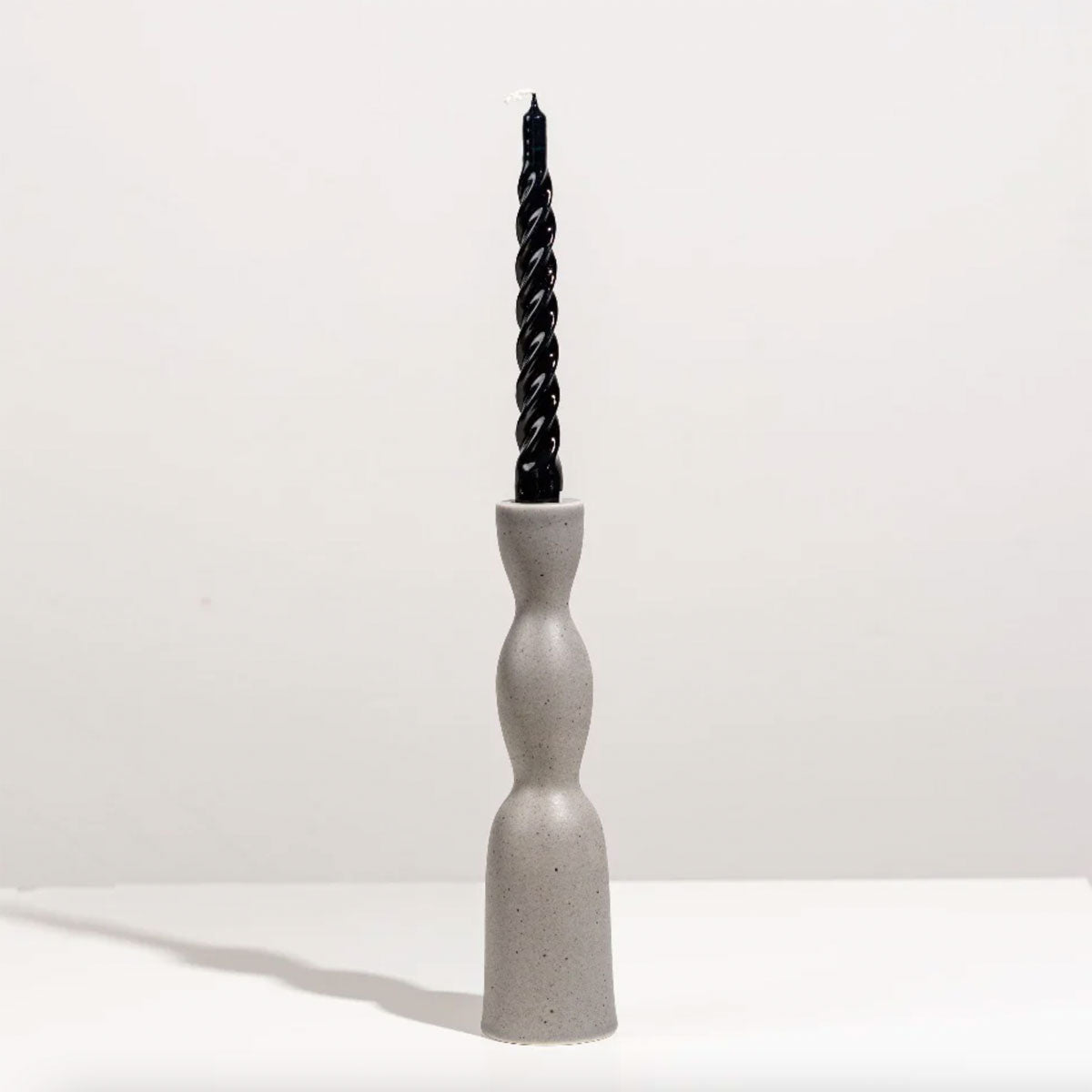 Candleholder Tall Wave Dark Grey