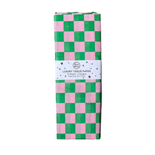 Load image into Gallery viewer, Tissue Paper Pack Green &amp; Pink Diamond &amp; Check
