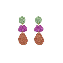 Load image into Gallery viewer, Triple Glitter Drop Earrings Multi
