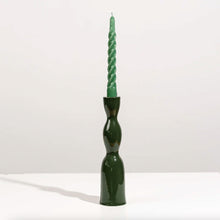 Load image into Gallery viewer, Candleholder Tall Wave Dark Green
