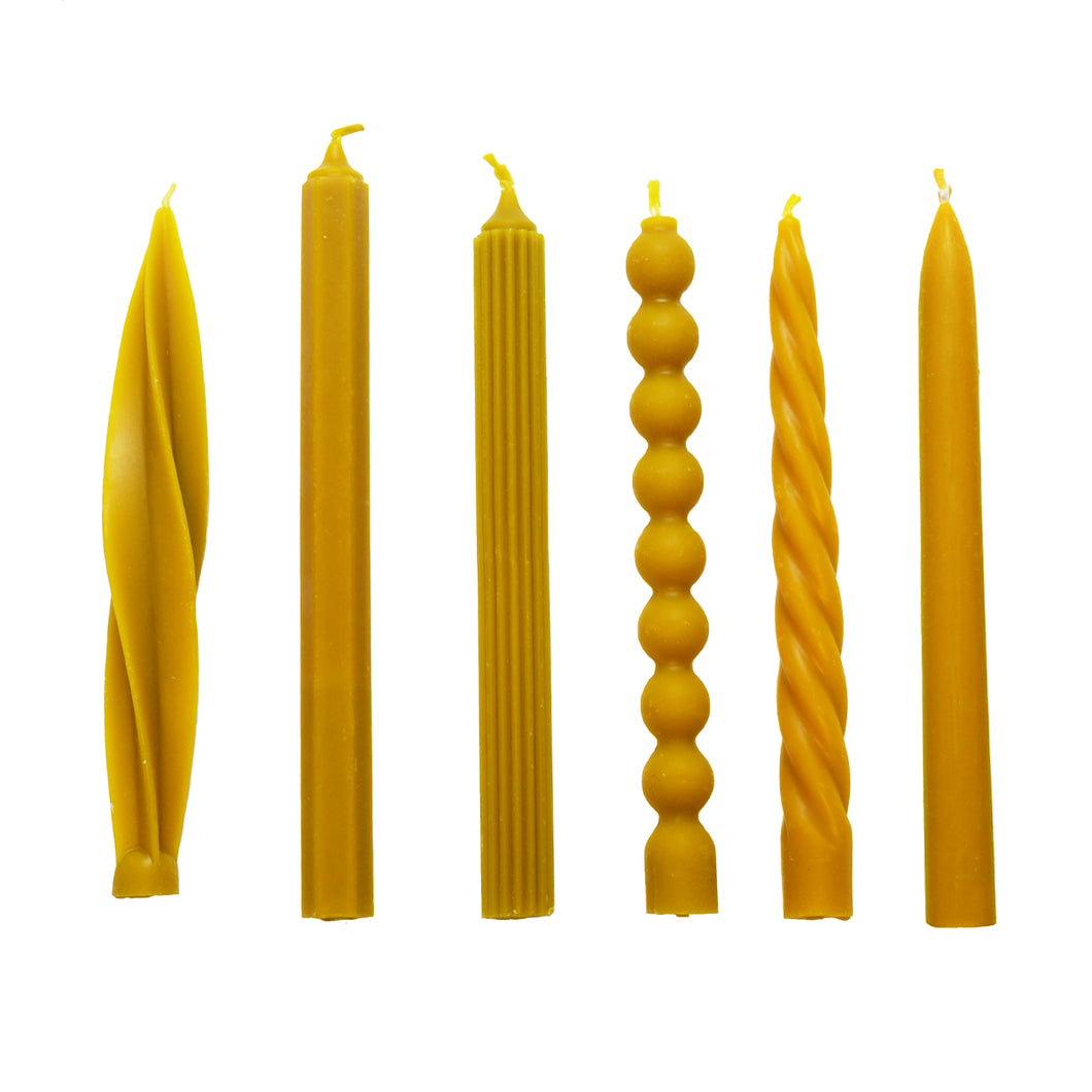 Beeswax Yellow Dinner Candle Assorted