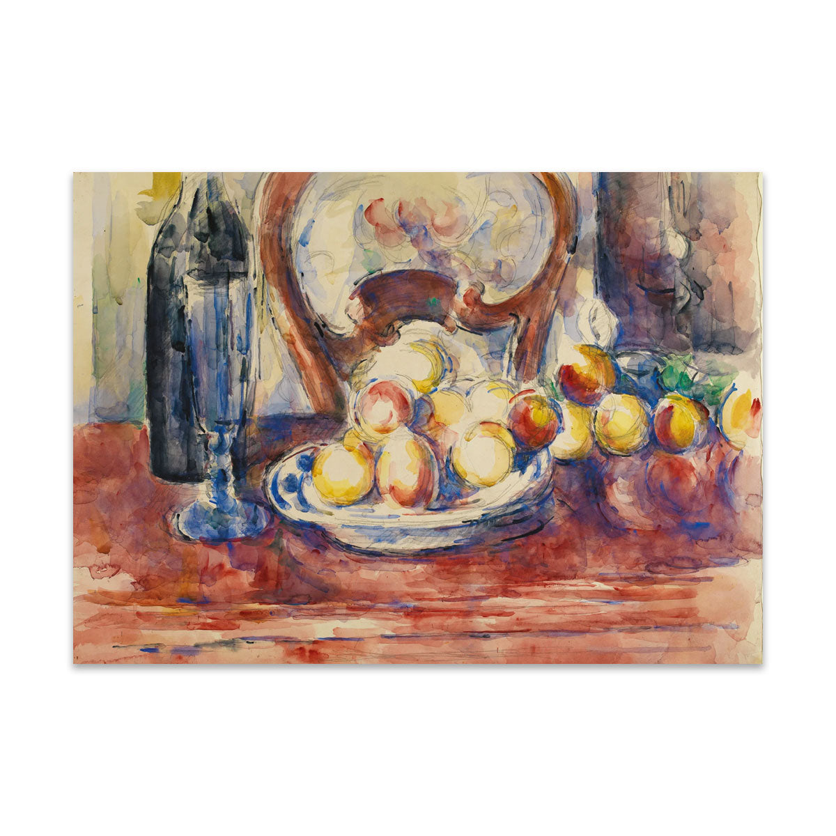 Print Board Paul Cezanne, Apples, Bottle and Chairback