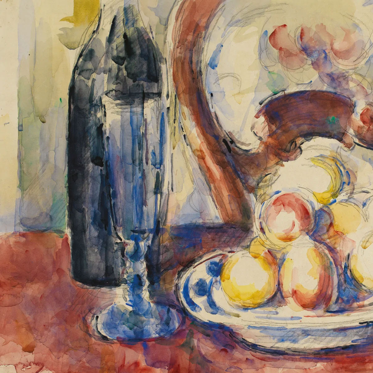 Print Board Paul Cezanne, Apples, Bottle and Chairback