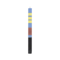 Striped Light Blue Yellow Dinner Candle