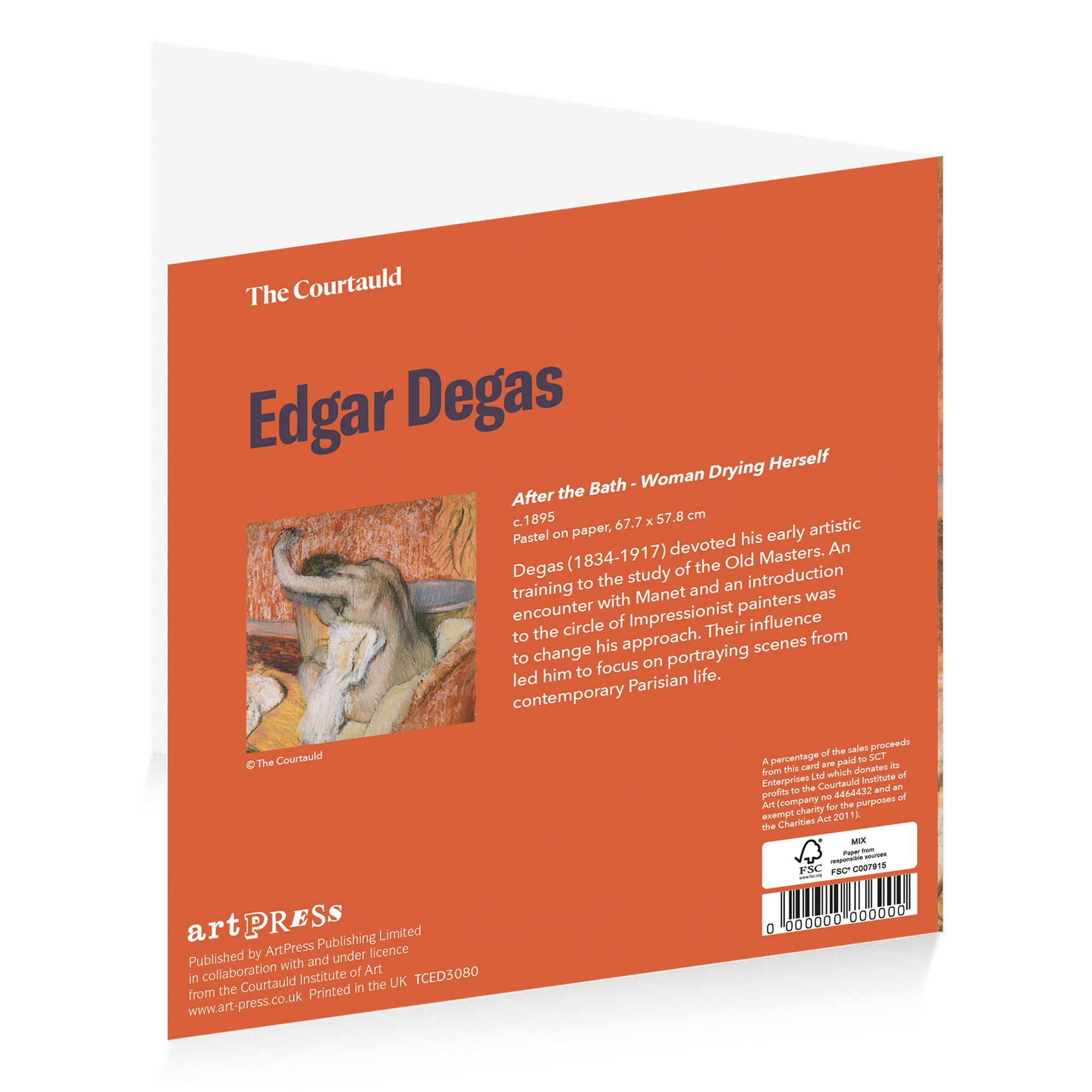 Degas After the Bath Greetings Card