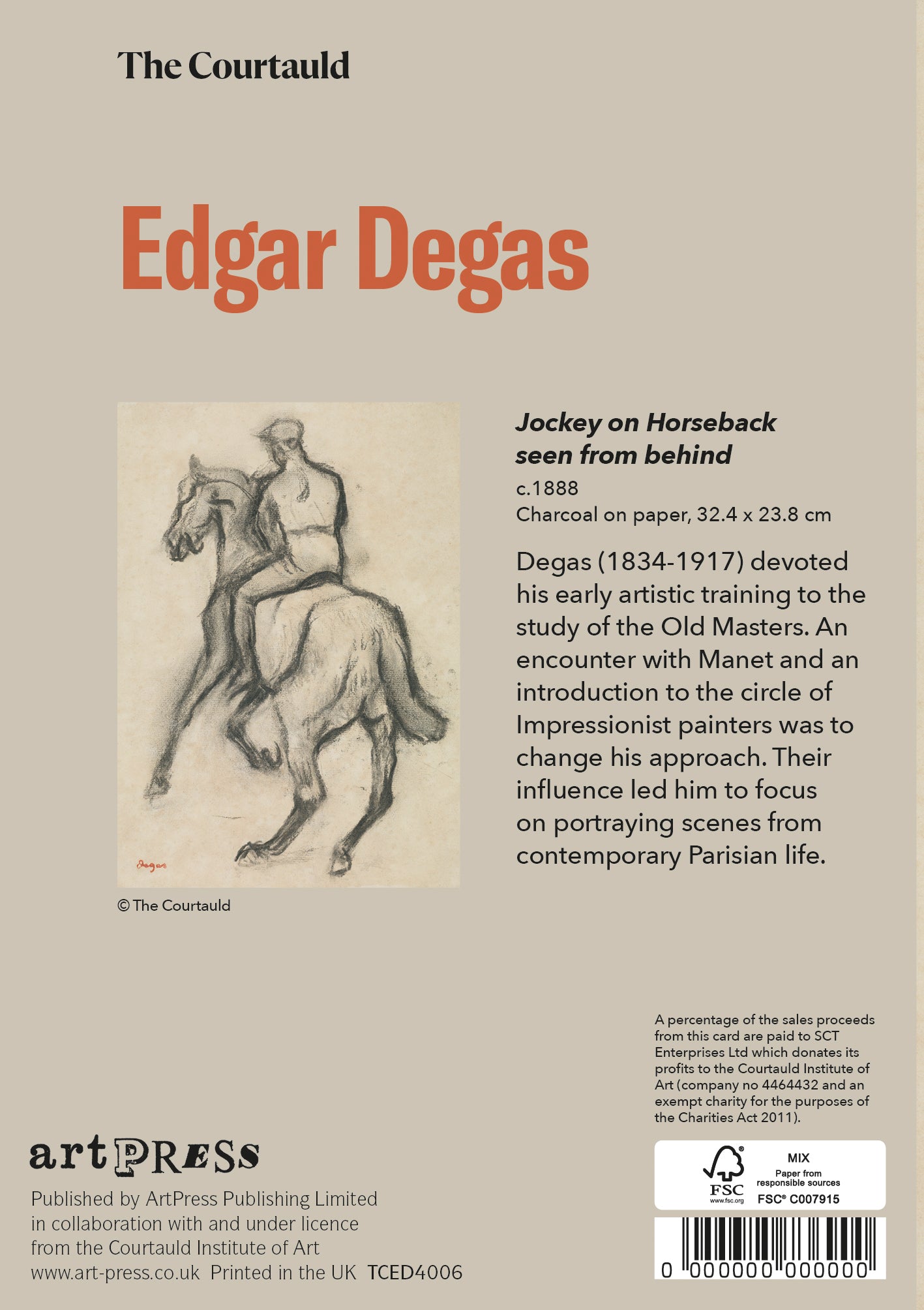 Degas Jockey Greetings Card