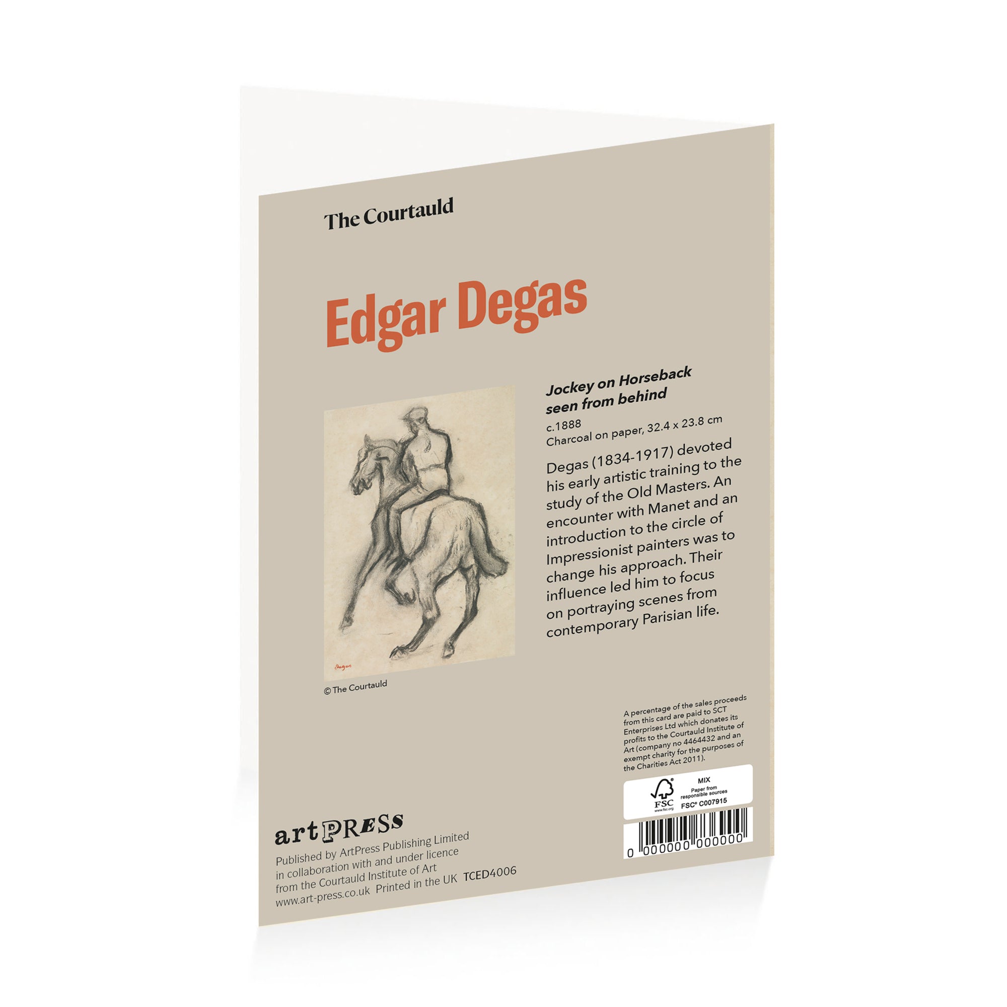 Degas Jockey Greetings Card