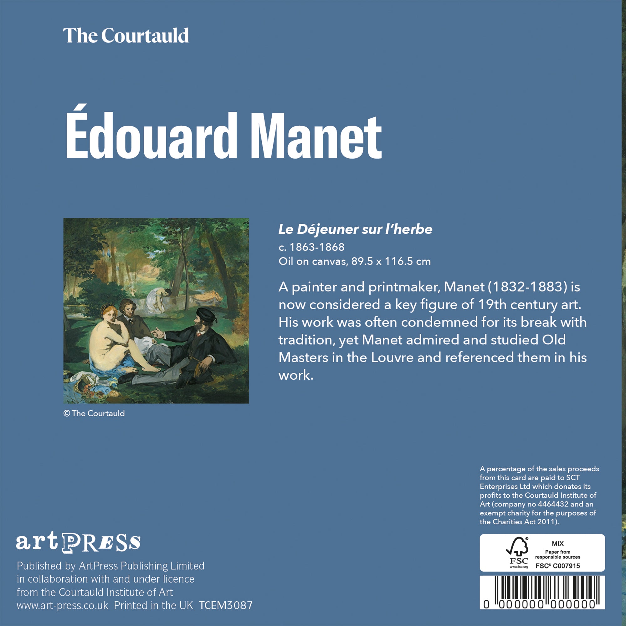 Manet Le Dejeuner Single Greetings Card