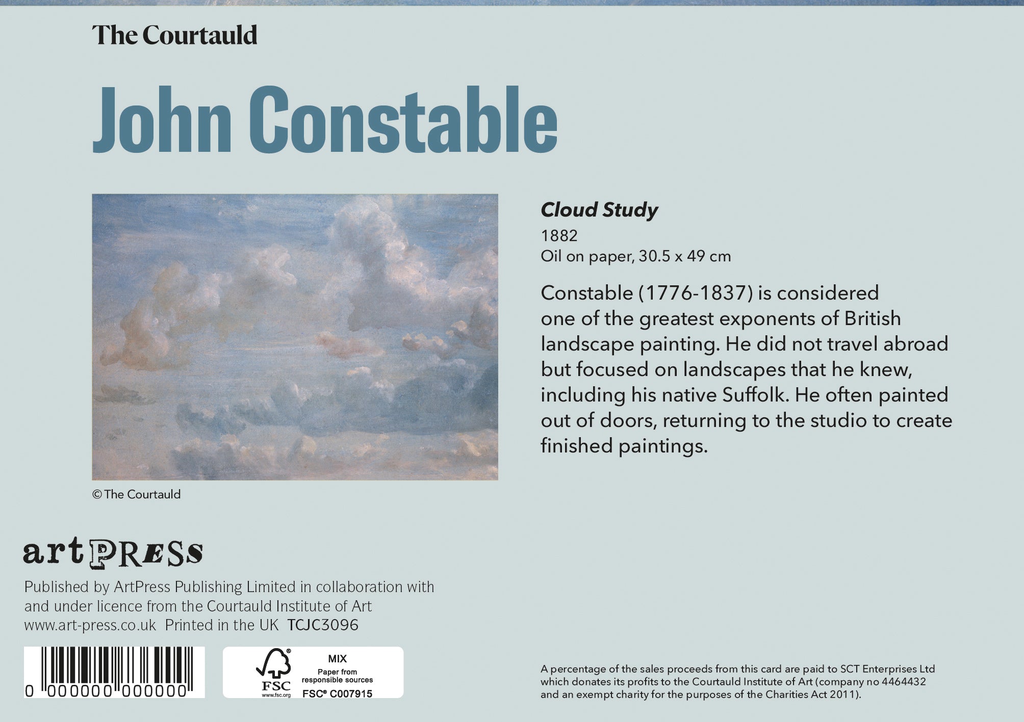 Constable Cloud Study Greetings Card