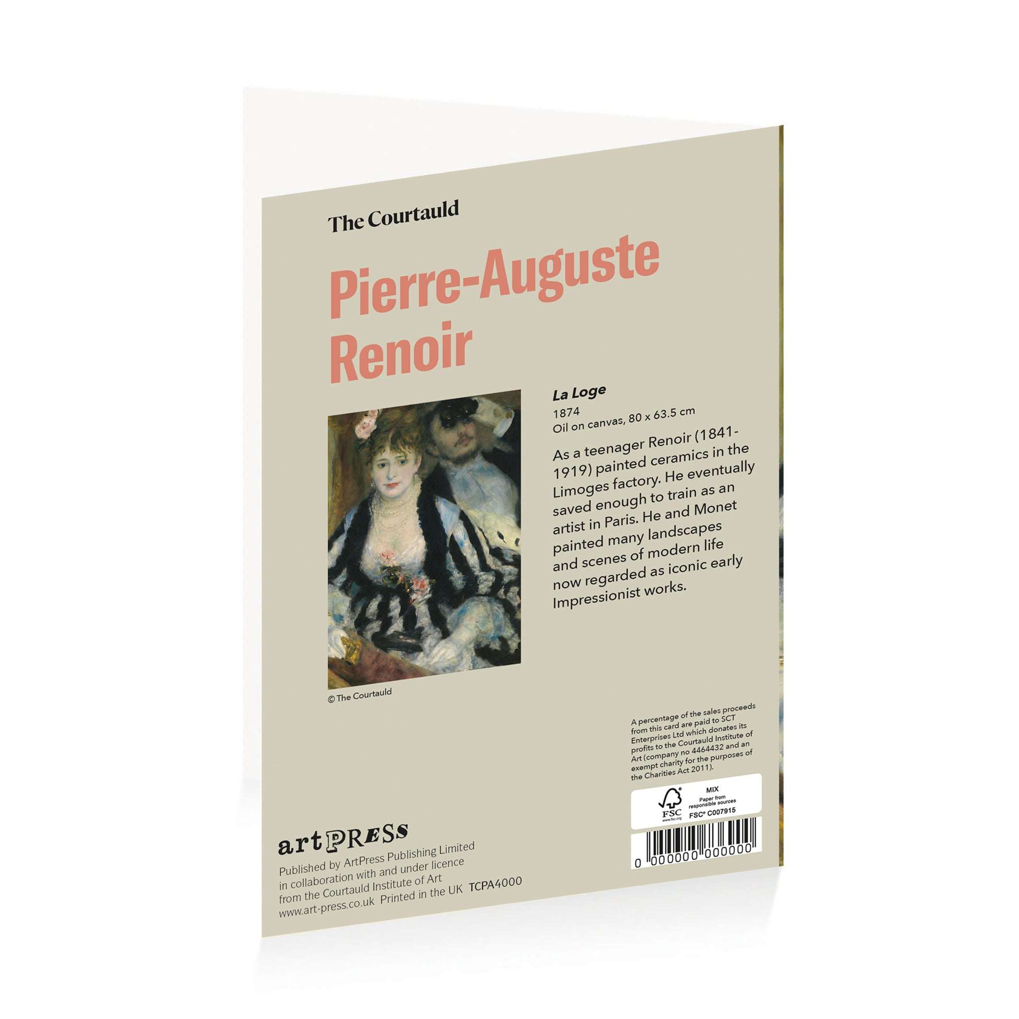Renoir La Loge Greetings Card