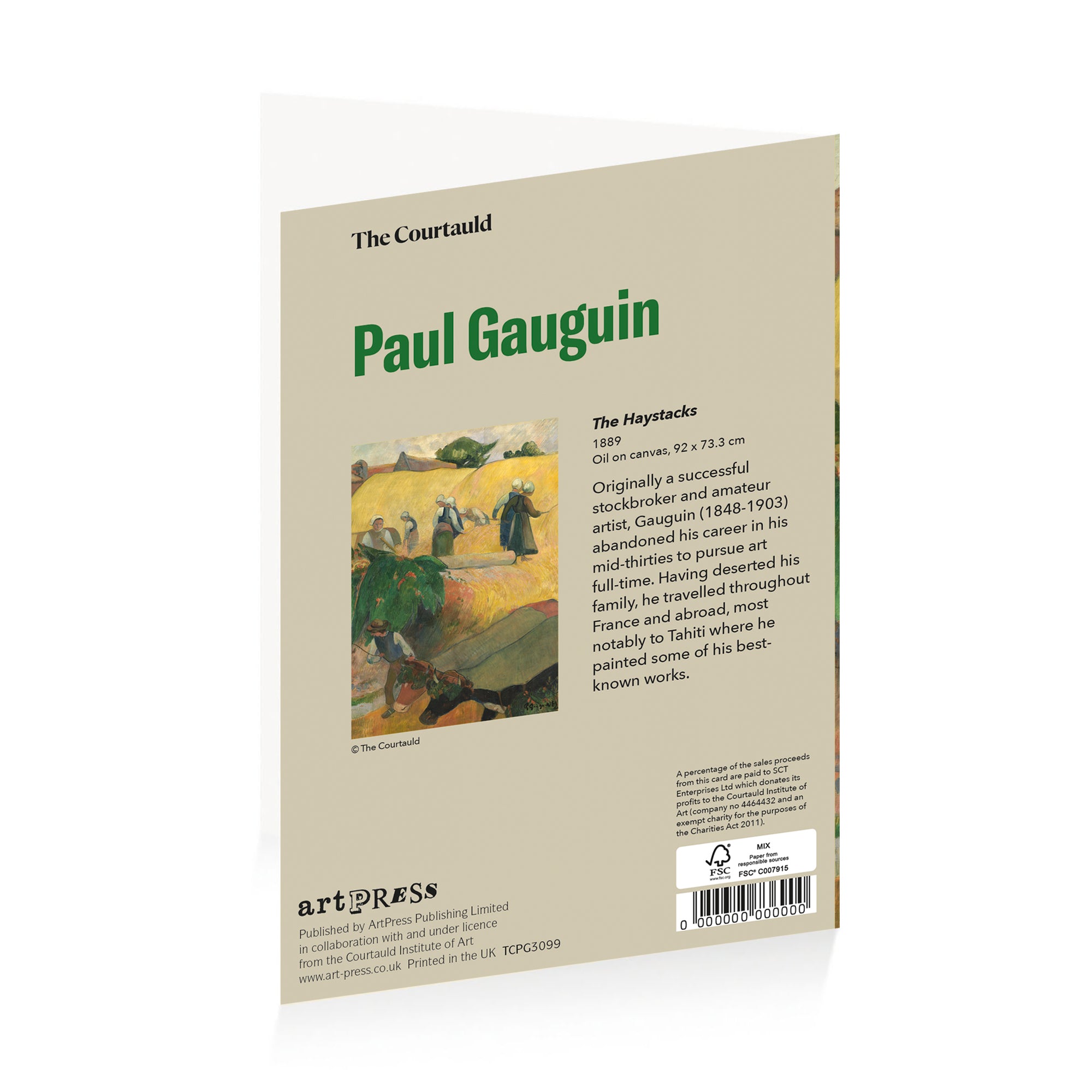 Gauguin Haystacks Greetings Card