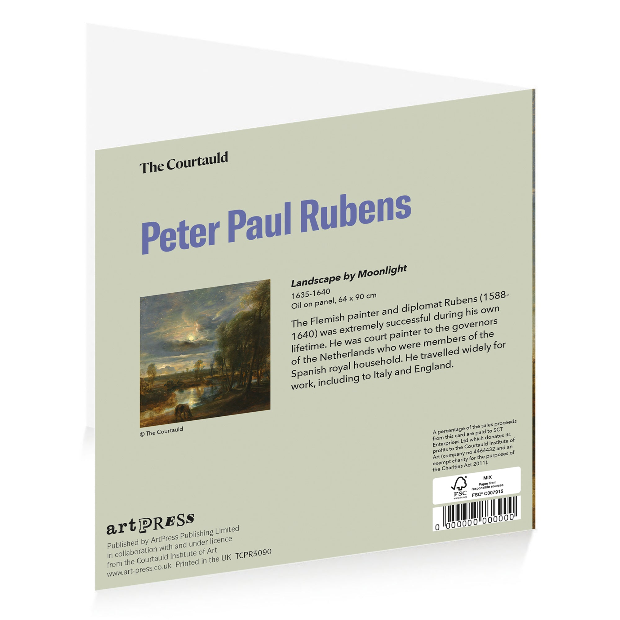 Rubens Moonlight Greetings Card