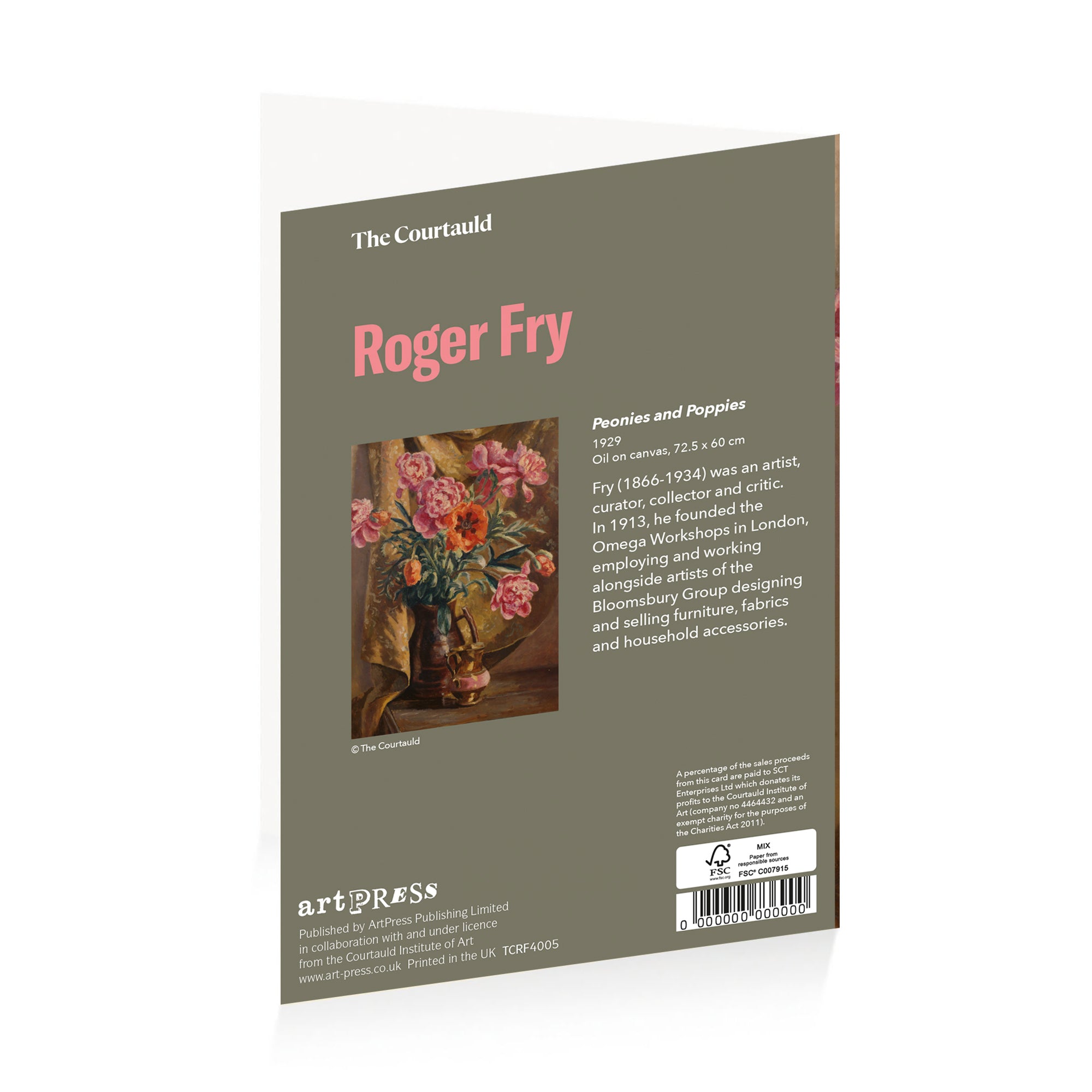 Roger Fry Peonies and Poppies Greetings Card