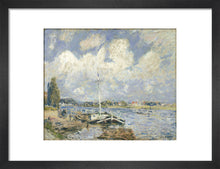 Load image into Gallery viewer, Alfred Sisley, Boats on the Seine, Framed, White, Small
