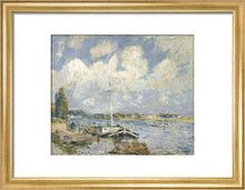 Load image into Gallery viewer, Alfred Sisley, Boats on the Seine, Framed, White, Small
