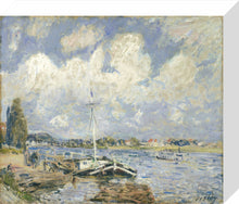 Load image into Gallery viewer, Alfred Sisley, Boats on the Seine, Framed, White, Small
