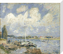 Load image into Gallery viewer, Alfred Sisley, Boats on the Seine, Framed, White, Small
