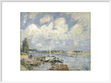 Load image into Gallery viewer, Alfred Sisley, Boats on the Seine, Framed, White, Small
