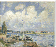 Load image into Gallery viewer, Alfred Sisley, Boats on the Seine, Framed, White, Small
