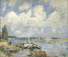 Load image into Gallery viewer, Alfred Sisley, Boats on the Seine, Framed, White, Small
