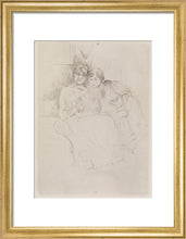 Load image into Gallery viewer, Berthe Morisot Drawing, with Her Daughter, Framed, Oak, Medium
