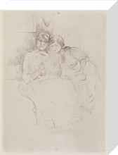 Load image into Gallery viewer, Berthe Morisot Drawing, with Her Daughter, Framed, Oak, Medium
