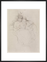 Load image into Gallery viewer, Berthe Morisot Drawing, with Her Daughter, Framed, Oak, Medium
