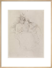 Load image into Gallery viewer, Berthe Morisot Drawing, with Her Daughter, Framed, Oak, Medium
