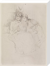 Load image into Gallery viewer, Berthe Morisot Drawing, with Her Daughter, Framed, Oak, Medium
