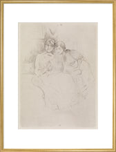 Load image into Gallery viewer, Berthe Morisot Drawing, with Her Daughter, Framed, Oak, Medium
