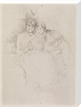 Load image into Gallery viewer, Berthe Morisot Drawing, with Her Daughter, Framed, Oak, Medium
