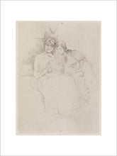 Load image into Gallery viewer, Berthe Morisot Drawing, with Her Daughter, Framed, Oak, Medium
