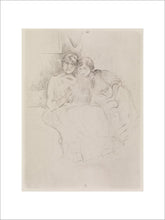 Load image into Gallery viewer, Berthe Morisot Drawing, with Her Daughter, Framed, Oak, Medium
