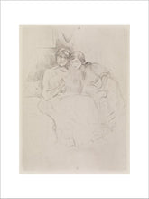 Load image into Gallery viewer, Berthe Morisot Drawing, with Her Daughter, Framed, Oak, Medium
