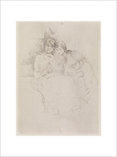 Load image into Gallery viewer, Berthe Morisot Drawing, with Her Daughter, Framed, Oak, Medium
